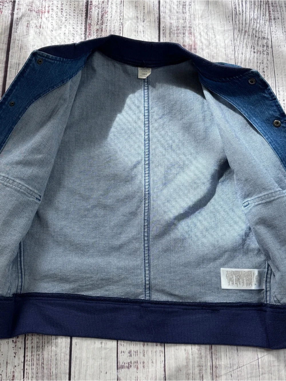 Crewcuts J.Crew Denim Varsity Jacket Boys Large 10-11